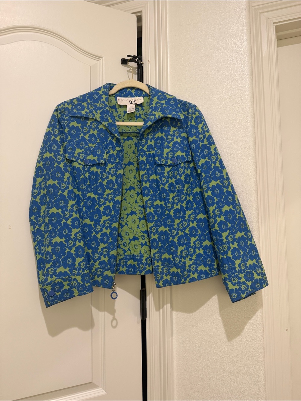 Doncaster cotton silk Blue green jacket